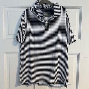 Crewcuts Navy and White Striped Polo Shirt